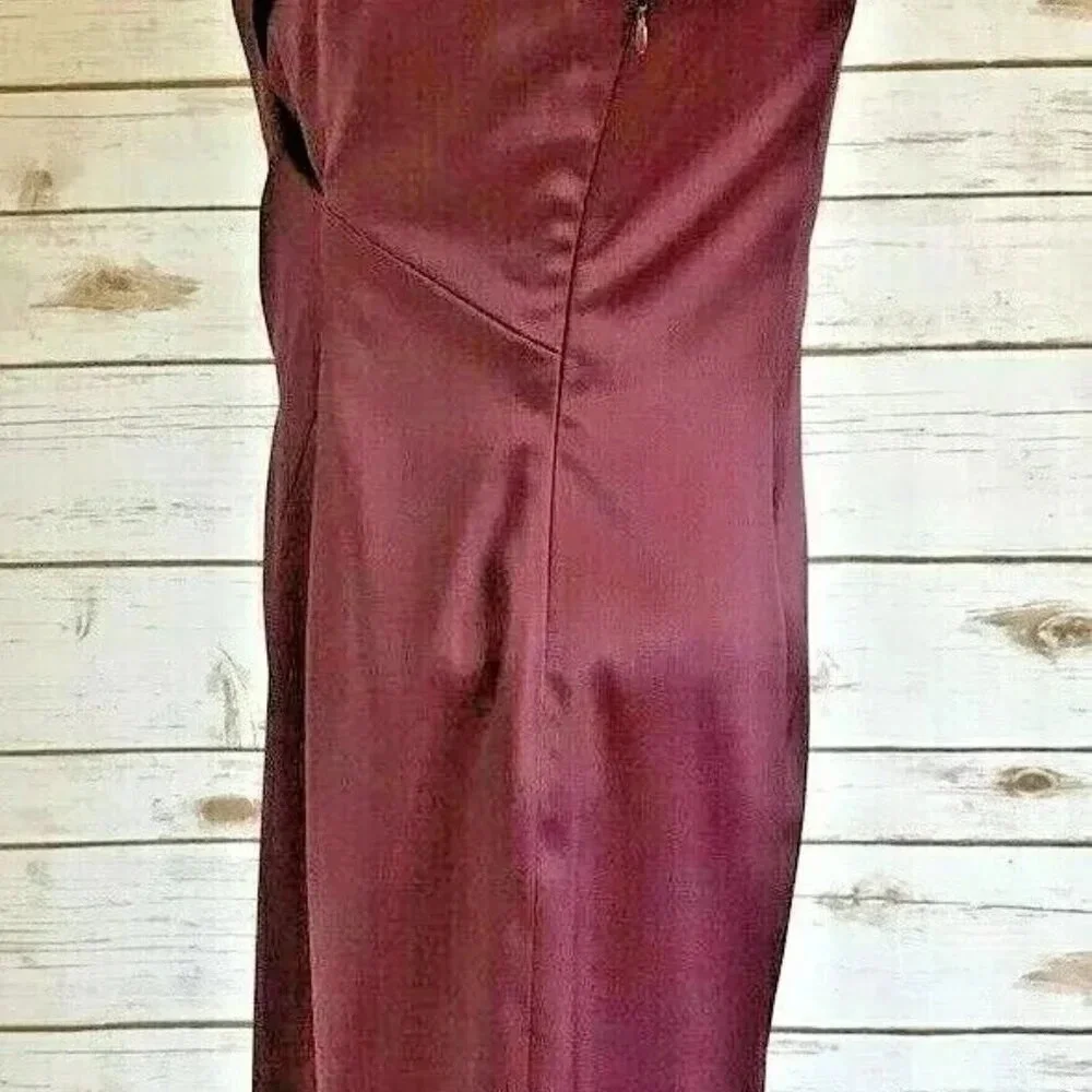 EVAN-PICONE Women Sleeveless Fully Lined Knee Length Burgundy Party Dress Size 4 - Picture 9 of 12